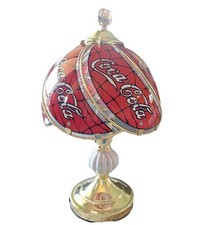 NEUF !!! Lampe Coca-Cola style vitrail rouge 1996 originale rouge or blanc