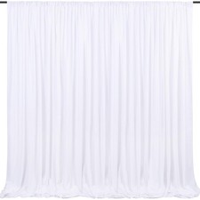 10ft x 8ft White Backdrop Curtains White Drape for Photography Photo Booth Ba...