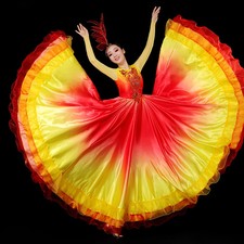 Flamenco Skirt Classic Spanish Women'S Spanish Dance Costume Belly Dance Skirts