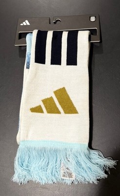 Adidas Argentina AFA Soccer Scarf Unisex OS White Blue 3-Star World Cup Knit