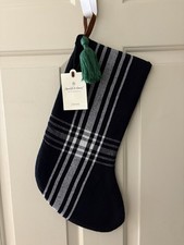 Hearth And Hand Black Plaid w/ Green Tassel Stocking - NEW