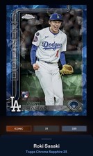 25 Topps Bunt DIGITAL Chrome Sapphire Image Variation ICONIC Roki Sasaki