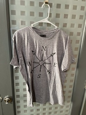State Of Mine Grey Compass Men s Graphic T-Shirt Size XL