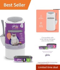 Effortless Odor Control Cat Litter Pail with Reusable Refill - White Design