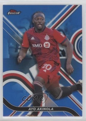 2022 Topps Finest MLS Blue Refractor 7/150 Ayo Akinola #97 p6a