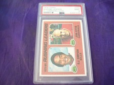 1976 TOPPS FOOTBALL #203 RUSHING LEADERS O.J. SIMPSON JIM OTIS PSA 9