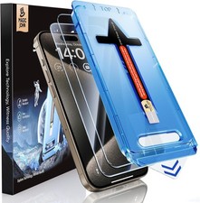 MAGIC JOHN 2 Pack for iPhone 15 Pro Max 6.7 inch Tempered Glass Transparent