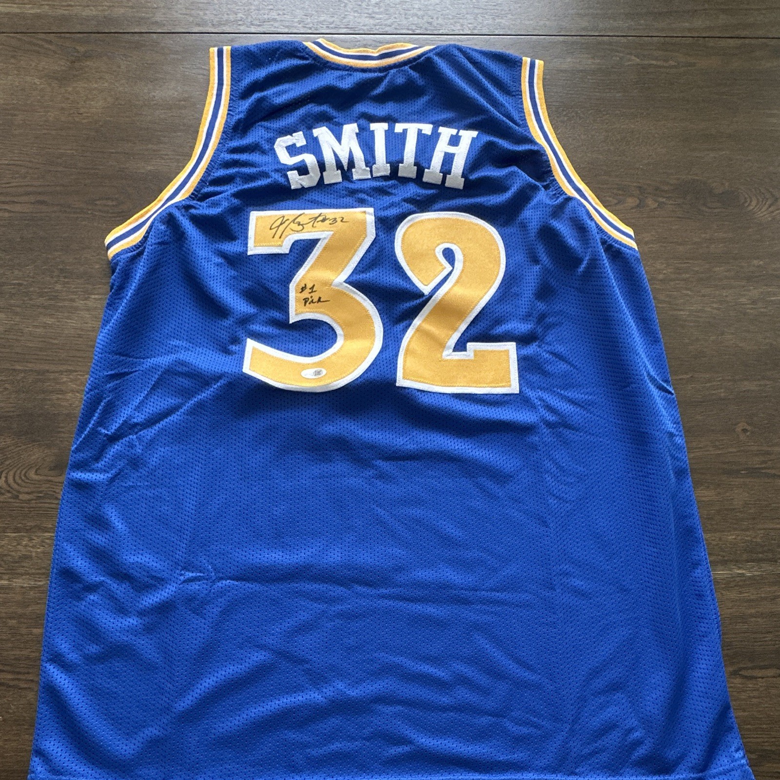 Joe Smith Signed Golden State Warriors #32 Basketball Jersey, BAS Witnessed