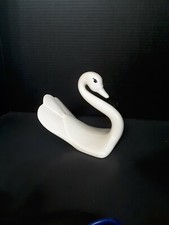 ceramic swan towel holder 7" tall and 8" long