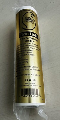 Finishing Touch Press Tear Fabric Stabilizer Firm Hold 9  x 50  Roll NEW SEALED