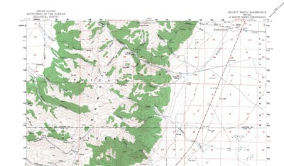 Millett Ranch Quadrangle, Nevada 1956 Topo Map USGS 15 Minute Topographic