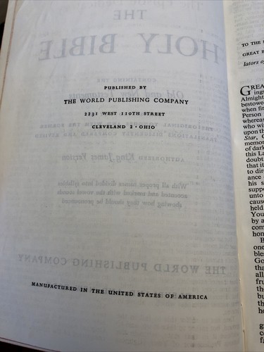 Vintage genuine Leather Bible KJV Concordance Red Letter Edition World Pub - Picture 6 of 16