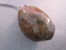 Green Phantom Rutilated Quartz Nugget Pendant 1pc