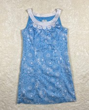 Ann Taylor Loft Size 6 Sleeveless Shift Dress Light Blue Satin Trim Fully Lined 