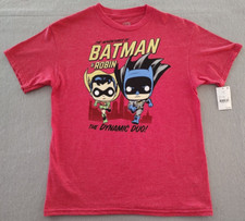 Funko Pop Tees Adventures of Batman and Robin Dynamic Duo T-shirt Orange Youth S