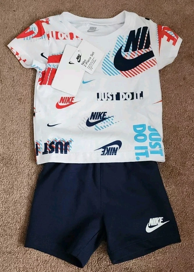 NWT Infant Nike Active Joy T-Shirt and Shorts Set 66K471-BAK