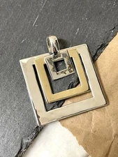 RLM Studio Robert Lee Morris sterling silver and brass squares pendant 925