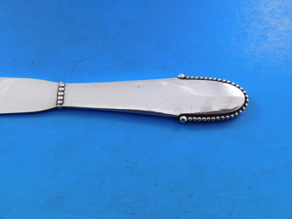 Juego de 4 paletas esparcidor de mantequilla de plata esterlina HH AS con cuentas de Georg Jensen Foto 3 de 4