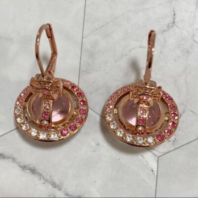 Vivienne Westwood Earrings Tri-Color Crystal Orb Rose Pink Gold