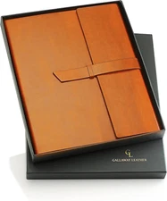 Gallaway-Leather-Padfolio-Portfolio, Folder-Slim-Notebook, Note-Pad-Holder, Desk