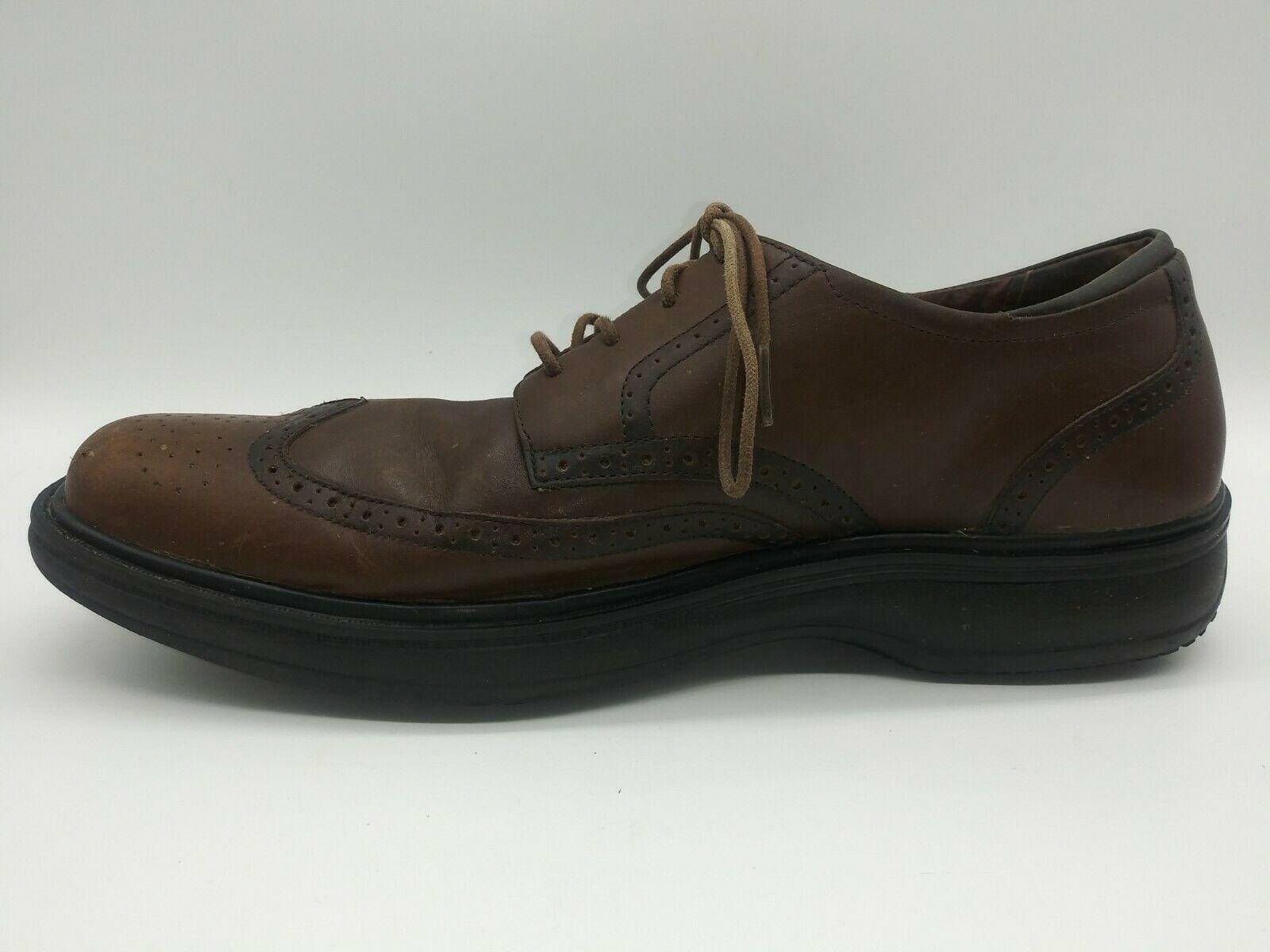 SAOLA Scarpa Oxford Dr Comfort Wing pelle marrone diabetico comoda punta alare uomo 12M elegante