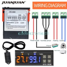 Digital AC110-220V STC-3028 Dual LCD Temperature Humidity Controller Thermostat