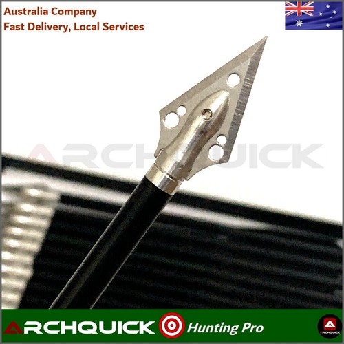 ARCHQUICK 6.5" Crossbow Bolts Aluminium Arrows 2 Blade Broadheads BLK - Picture 8 of 13