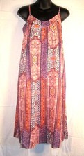 Lucky Brand Womens Tapestry A Line Shift Midi Dress Small Pink Multicolor $99