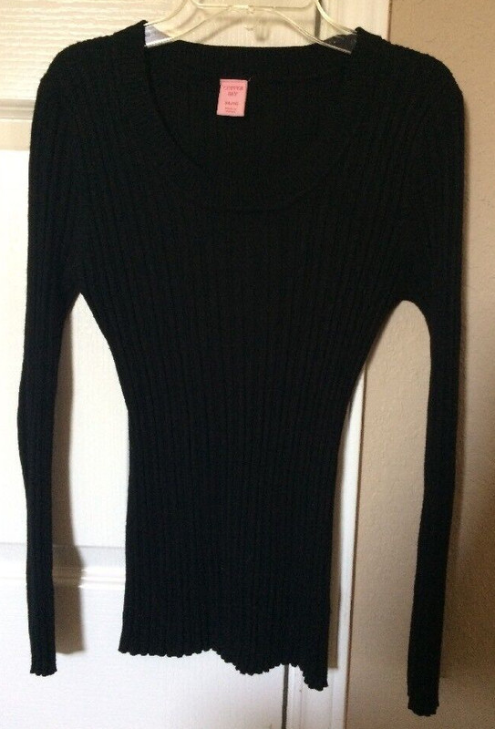 COPPER KEY Gir Size 14/16 Black RIBBED, Fitted STRETCH SWEATER *Great Condition*