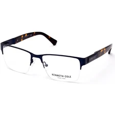 Kenneth Cole NY KC0268 091 Blue Semi Rimless Metal Eyeglasses Frame 55-18-145 SD