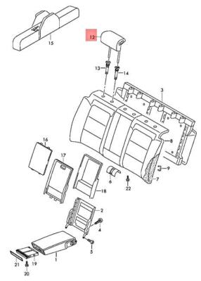 AUDI A4 AVANT HEAD RESTRAINT WITH COVER ADJUSTABLE BLACK 8K0885973C25D