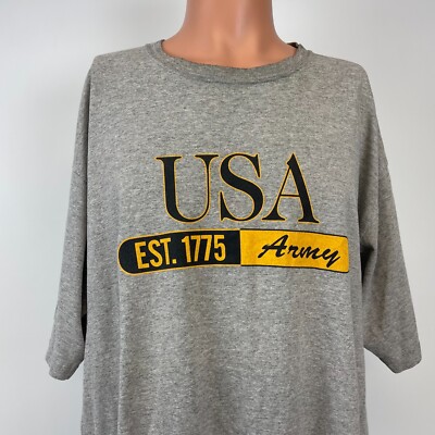 USA Army T Shirt Vtg Y2K United States Military Grey Size 2XL