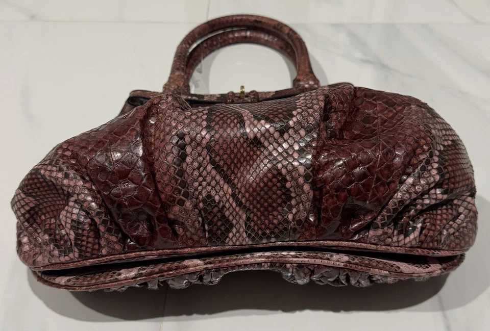 Bolso de Mano Zagliani Grande Pitón Jirafa Hinchado Nuevo Nunca Usado Con Etiquetas Foto 2 de 4