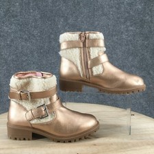 DV Dolce Vita Boots Youth 4 Yezi Ankle Booties Rose Gold Faux Leather Faux Fur
