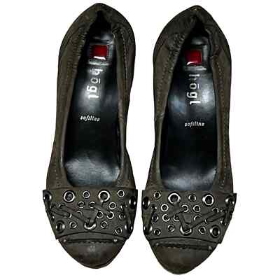Hogl Gray Rivet Pumps