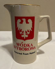 Jarra vintage de vodka Wyborowa importada de Polonia 7" de alto