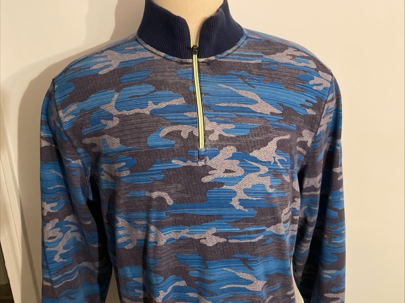 ROBERT GRAHAM MEN’S HALF ZIP COTTON SWEATER SIZE XL