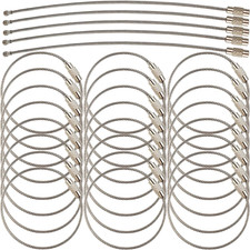 60PCS 6 Inch Stainless Steel Wire Keychains Cable, Key Rings, Heavy Duty Luggage