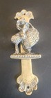 Vintage Brass Door Knocker, Lady Smelling Flowers, 4.25"