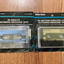 Radio Shack/Duofone Incoming/Outgoing Message Cassette Tapes 43-410 43-402A NIP