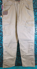 WRANGLER RIGGS PANTS MENS 35X34 BARK BROWN RANGER RELAXED ZIP CARGO RIPSTOP NEW