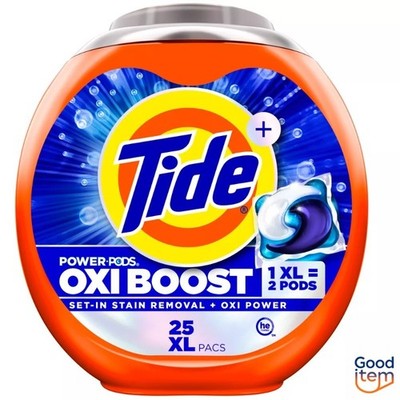 Tide Oxi Boost Power HE Deep Cleaning Concentrated Laundry Detergent Pods 25ct