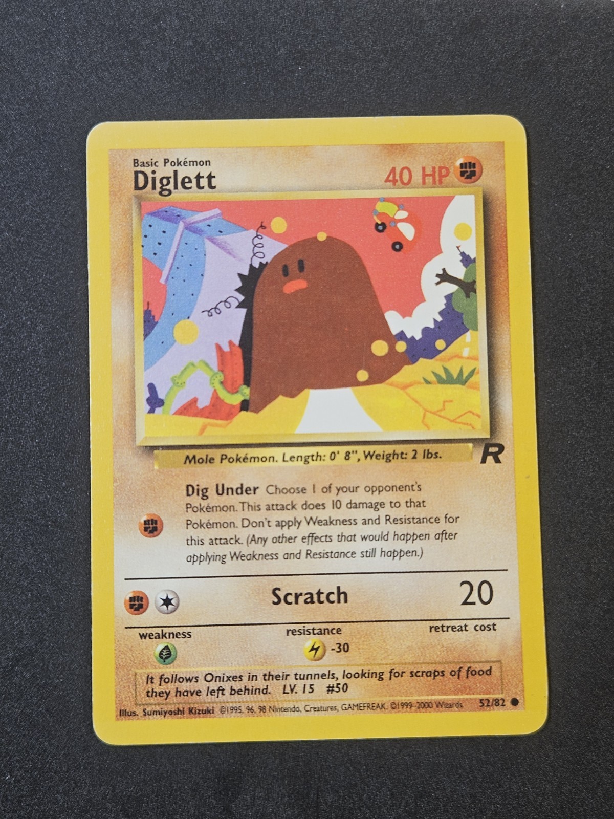 DIGLETT 52/82 COMMON TEAM ROCKET POKEMON HP