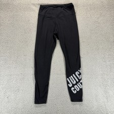 Juicy Couture Sport Black Womens M Wildcat Logo Spellout Compression Leggings