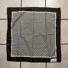 Vintage Pierre Cardin Logo Pattern Brown Scarf Made In France 100 Polyester