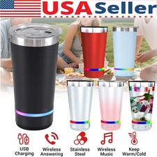 2 in 1 Portable Detachable Tumbler Bluetooth Speaker, Stainless Steel Travel Cup