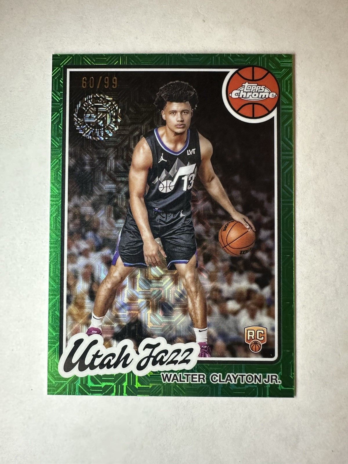 2025-26 Topps Basketball Chrome Walter Clayton Jr. Green Mojo RC /99 #TC-WC