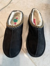 Women's Black Fleece-Lined Slip-On Slippers Mules