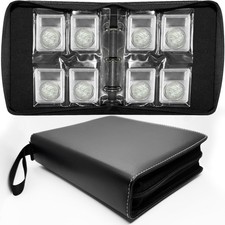 Graded Coin Binder - Album Set Holds 20 Coins Zipper Closure Detachable Slab