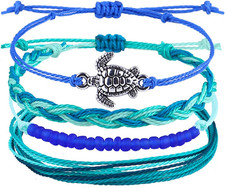 Bohemian Friendship Bracelet Set Beach Waterproof String Ocean Surfer Beaded Jew